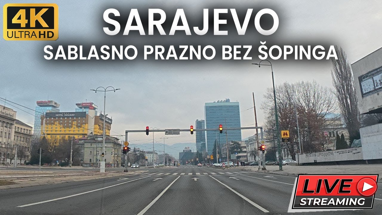 JUTARNJA VOŽNJA; Kroz Sablasno Prazno SARAJEVO bez nedjeljnog Šopinga