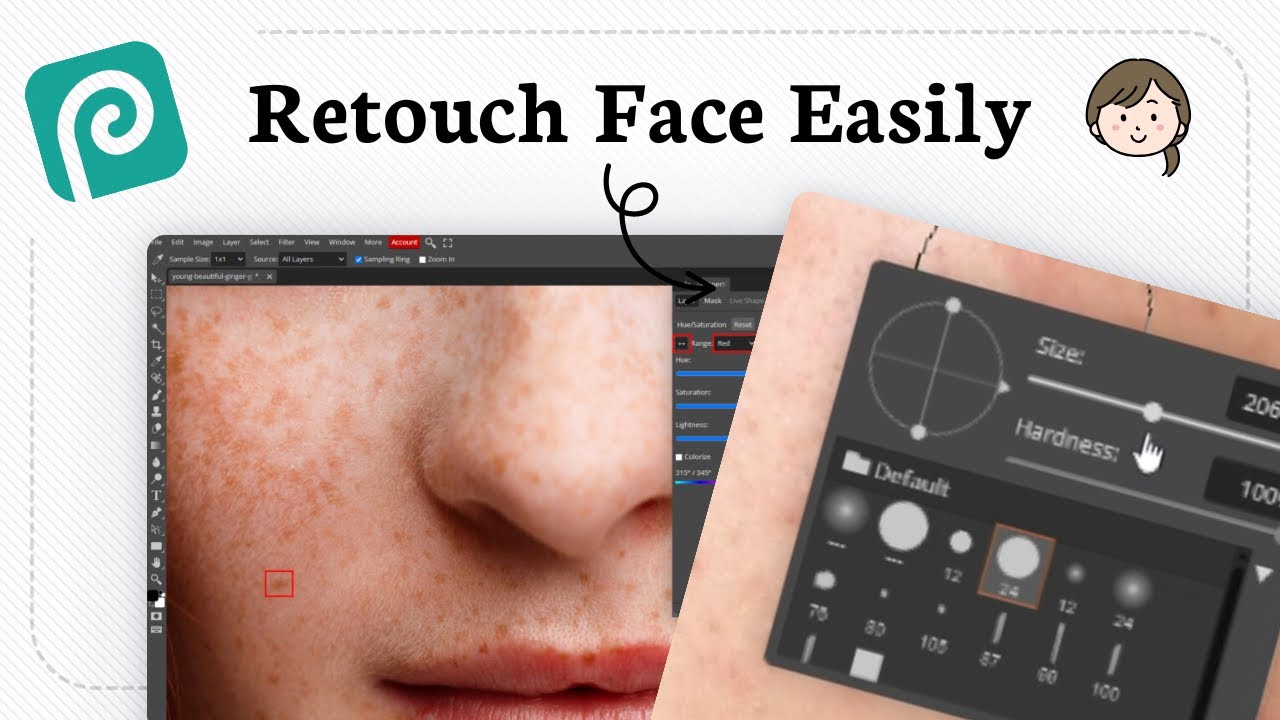 How to retouch face in Photopea (Quick Blemish Fix)