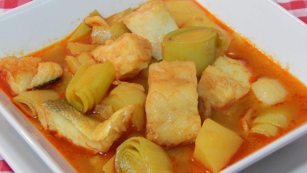 Receta de la porrusalda con bacalao