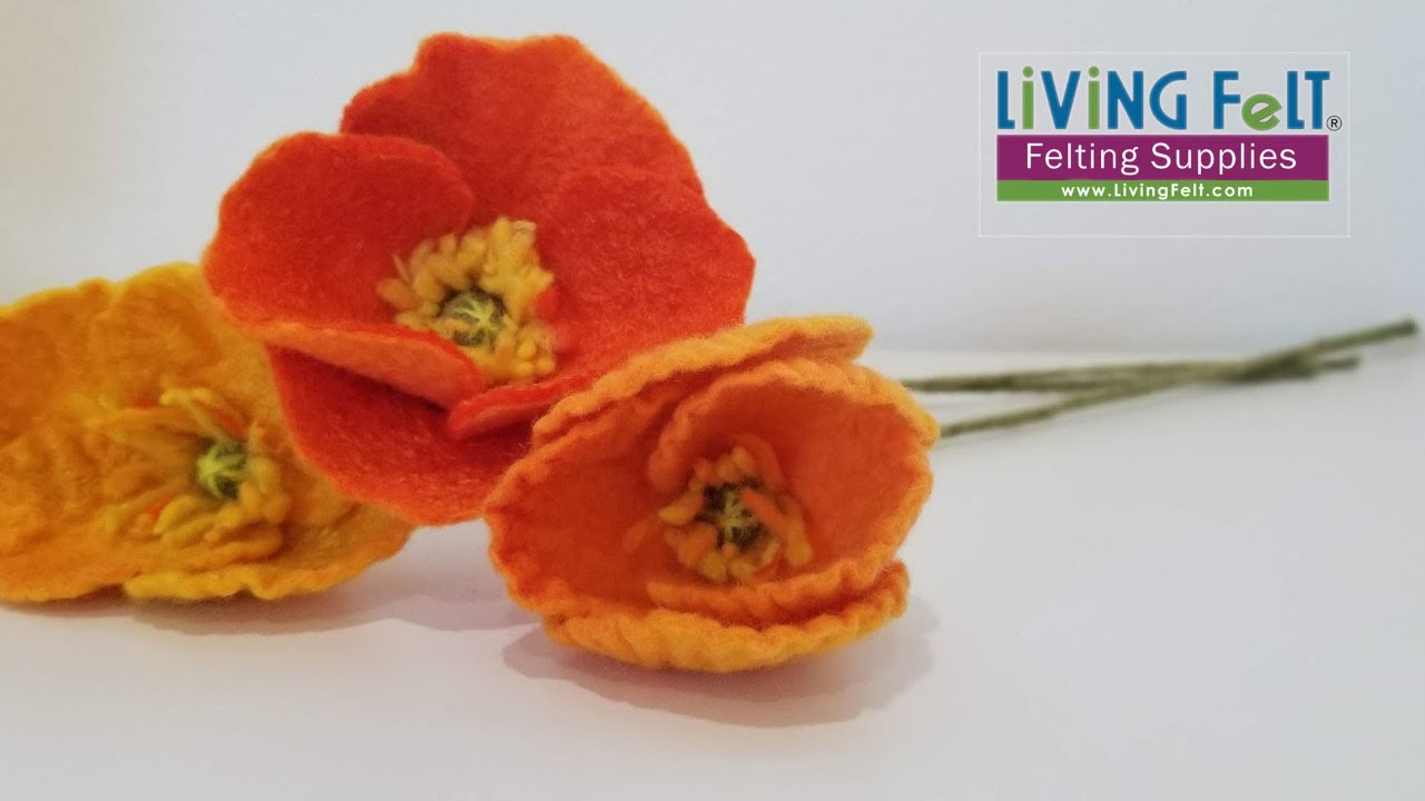 Wet Felt Flowers: DIY Felt Poppy