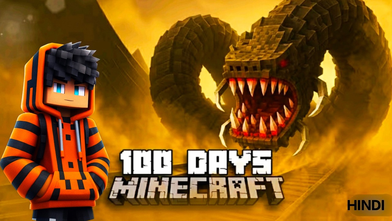 In Minecraft Can We Escape The Giant Sand Worm On a Train ?