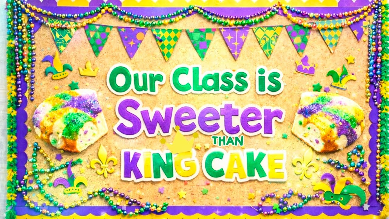 Mardi Gras Classroom Ambience 🎭 Cozy Bulletin Board Screensaver with Mardi Gras Music
