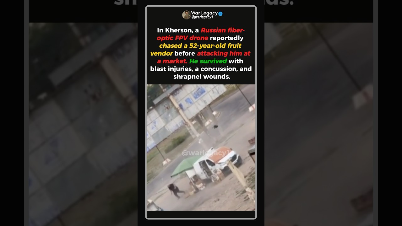 Russian Fiber-Optic FPV Drone Chases Kherson Fruit Vendor #shorts