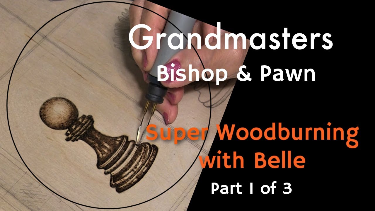 Wood Burning Chess Pieces - Bishop & Pawn
