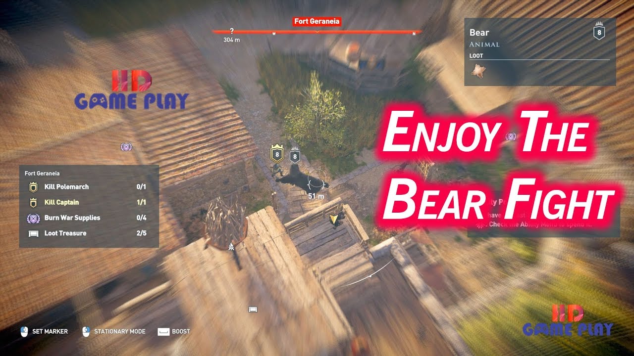 ASSASSIN'S CREED ODYSSEY Enjoy the BEAR Fight - Easy Kill Polemarch The Leader (AC Odyssey)