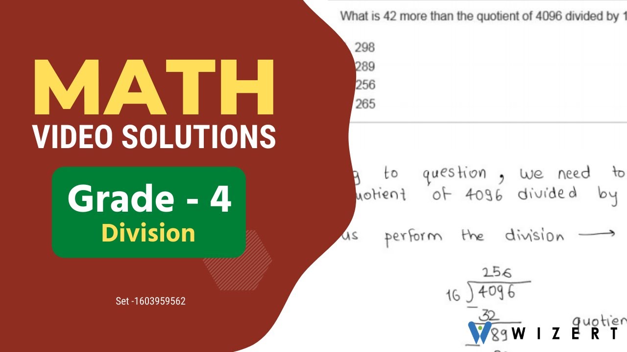 4th Grade Maths Word Problems - Grade 4 Math Division Word problems - Set 1603959562