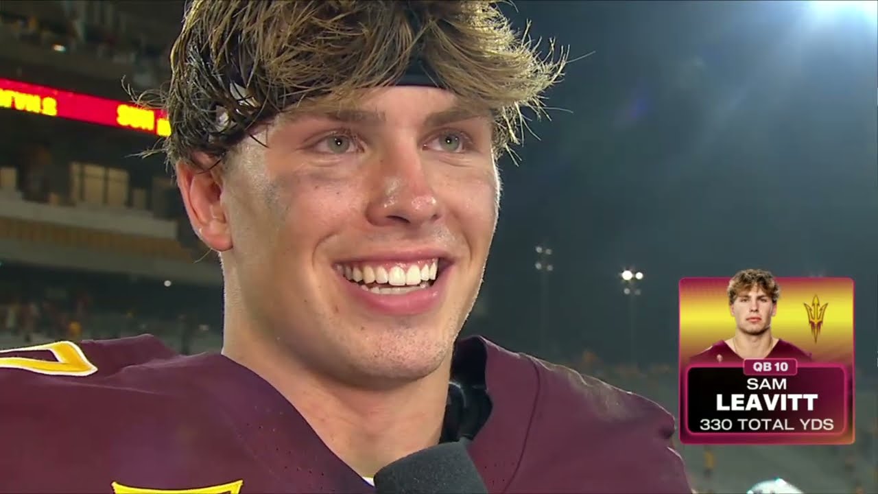Sam Leavitt & Jordyn Tyson PostGame Interview | Northern Arizona vs  Arizona State College Football