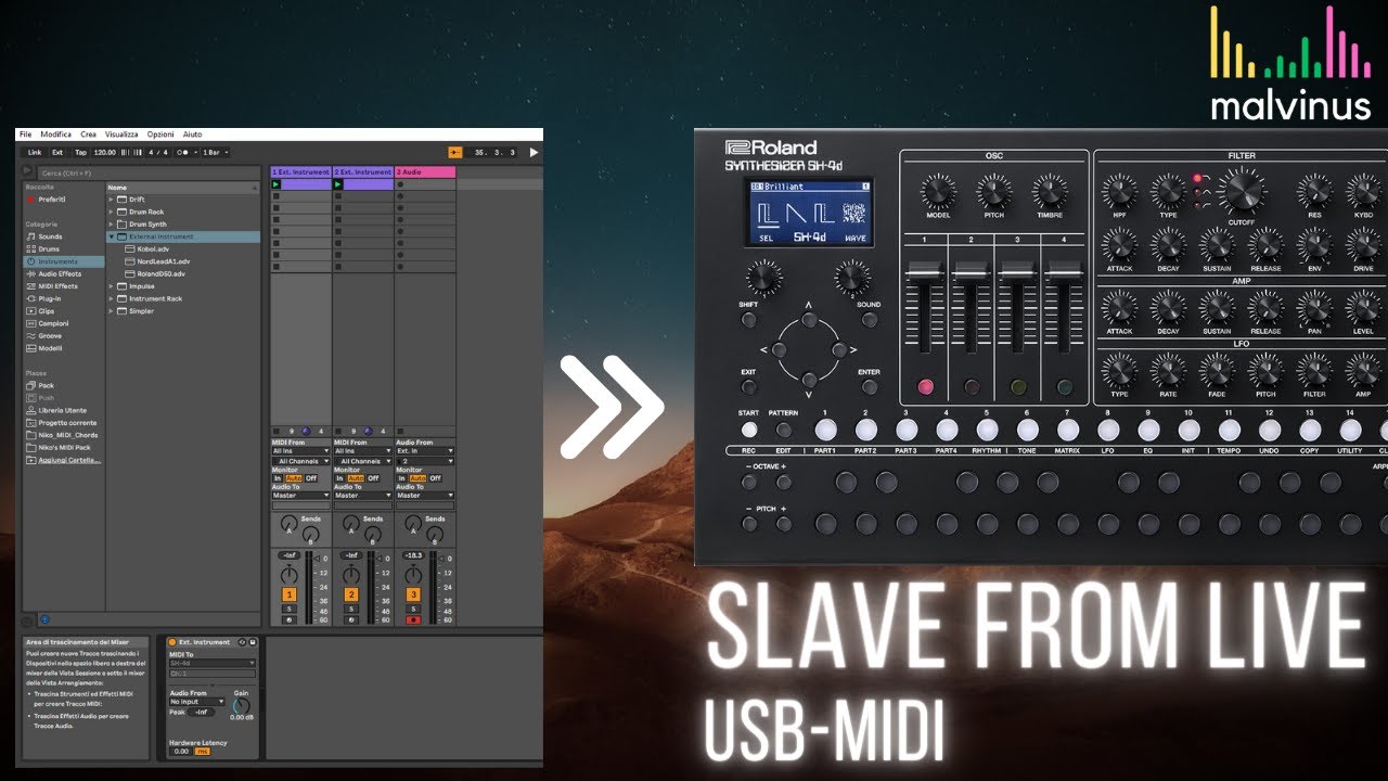 Roland SH-4d Tutorial | USB-MIDI Slave from Ableton Live
