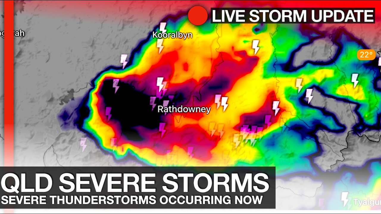 VERY DANGEROUS SUPERCELL THUNDERSTORMS into Brisbane Southeast Queensland