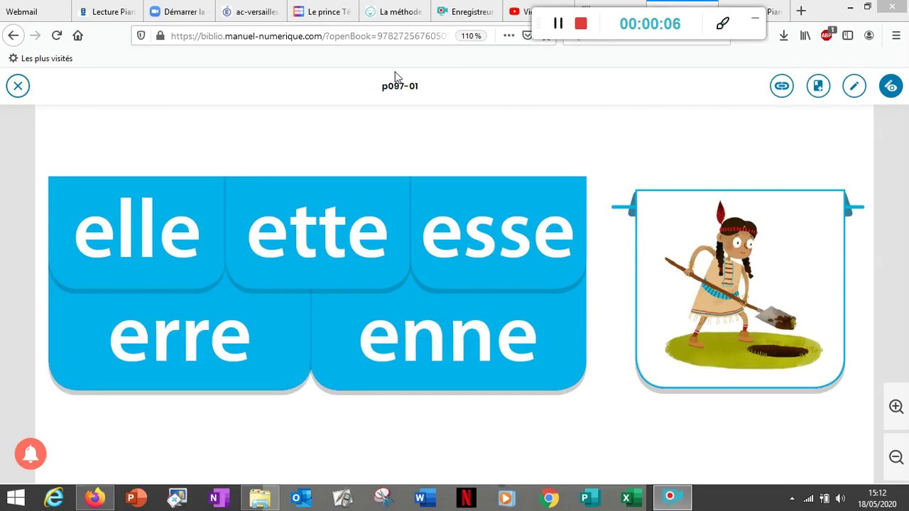 Piano son esse enne erre ette elle