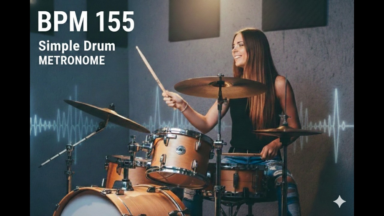 BPM 155 ドラム メトロノーム【10分耐久】練習用   Simple Drum Loop