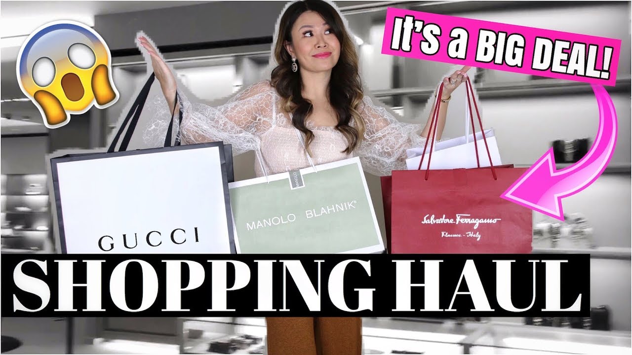HUGE LUXURY SHOPPING HAUL - 4 UNBOXINGS! ft GUCCI, MANOLOS | IT'S A BIG DEAL!