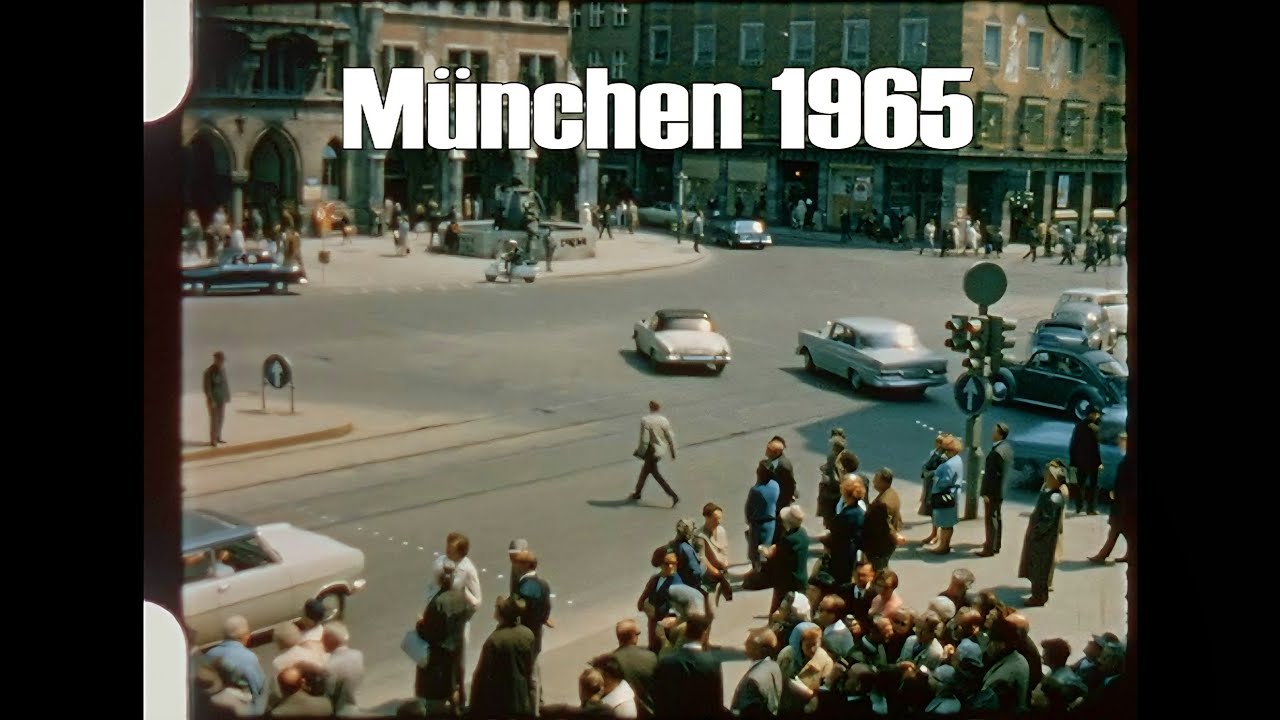 München - Munich 1965 - Stadtszenen - Marienplatz & mehr - Queen-Besuch