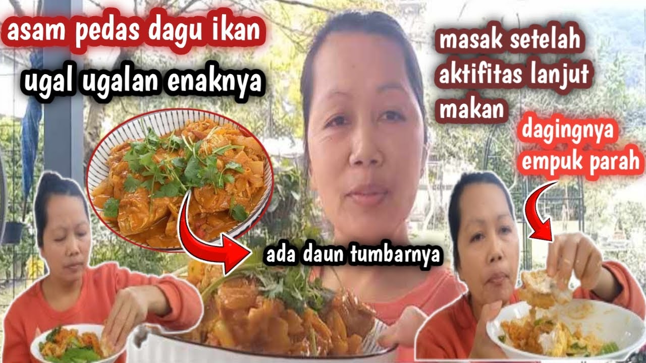 ugal ugalan⁉️masak asam pedas dagu ikan//langsung mukbang sampe ludes