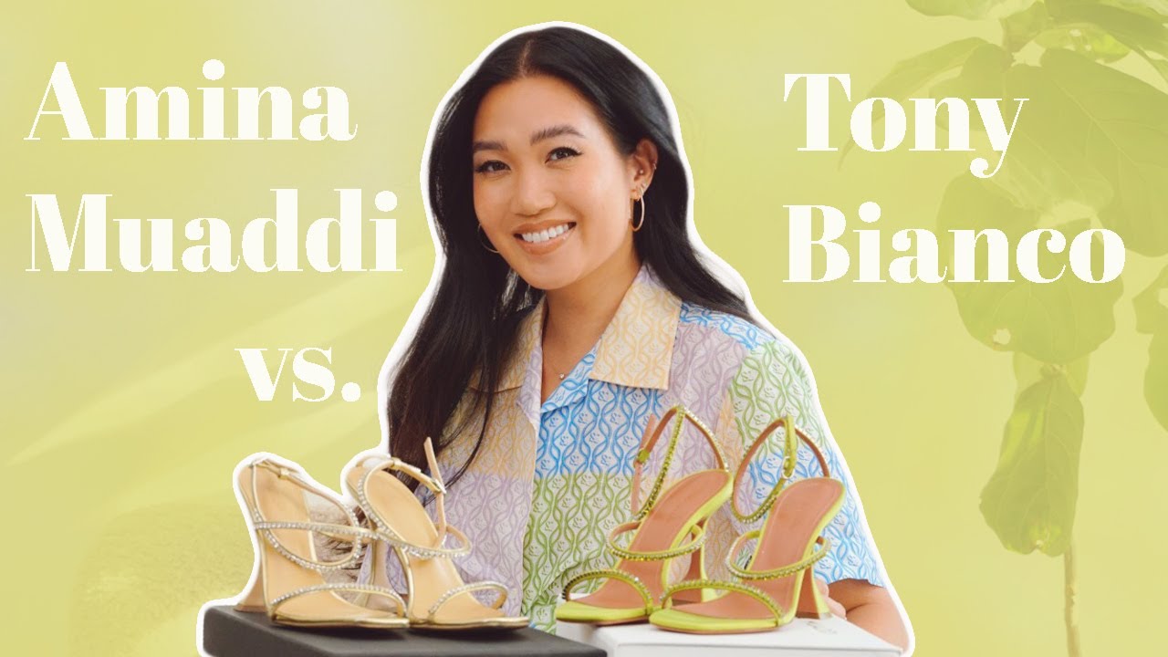 AMINA MUADDI GILDA VS TONY BIANCO SHY SANDALS | DUPE VS. DESIGNER | UNBOXING, REVIEW & COMPARE