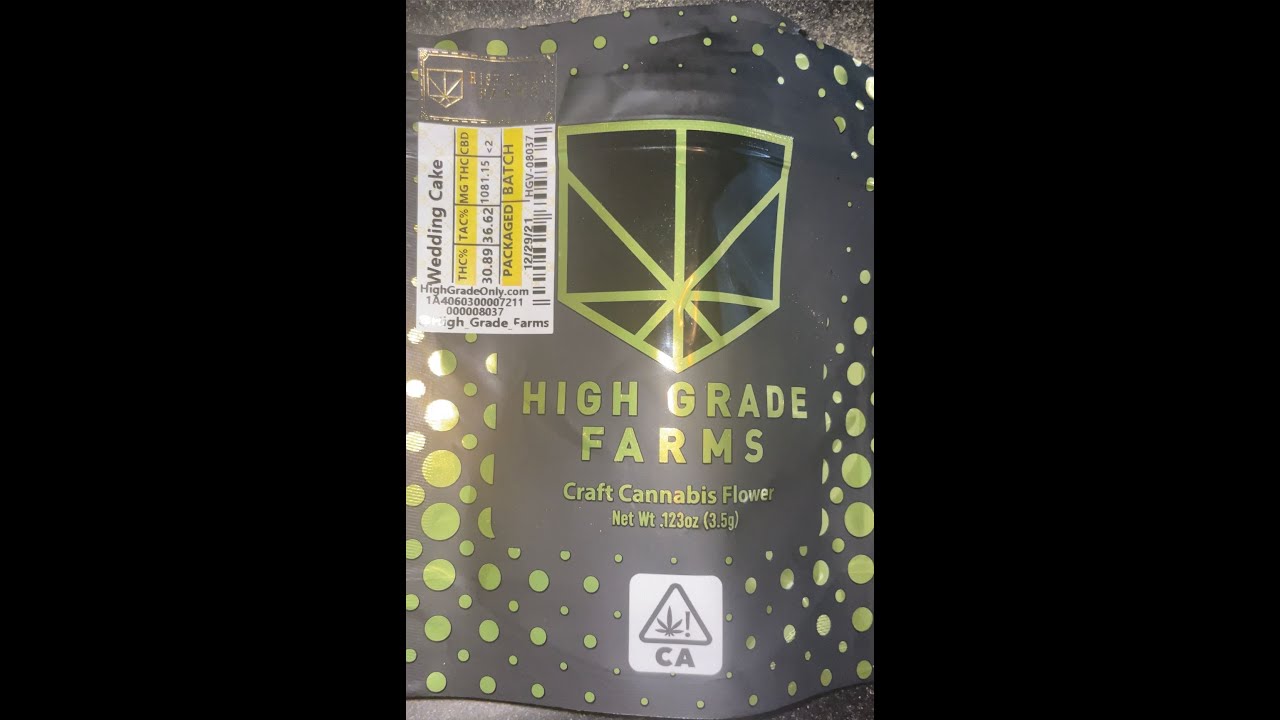 High Grade Farms Wedding Cake  strain 31% THC urbans flavours delivery