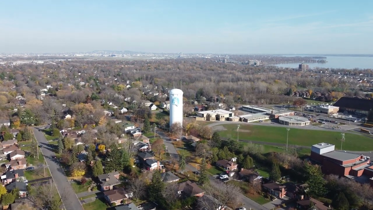 Aerial View of Pointe-Claire on a Sunny Day