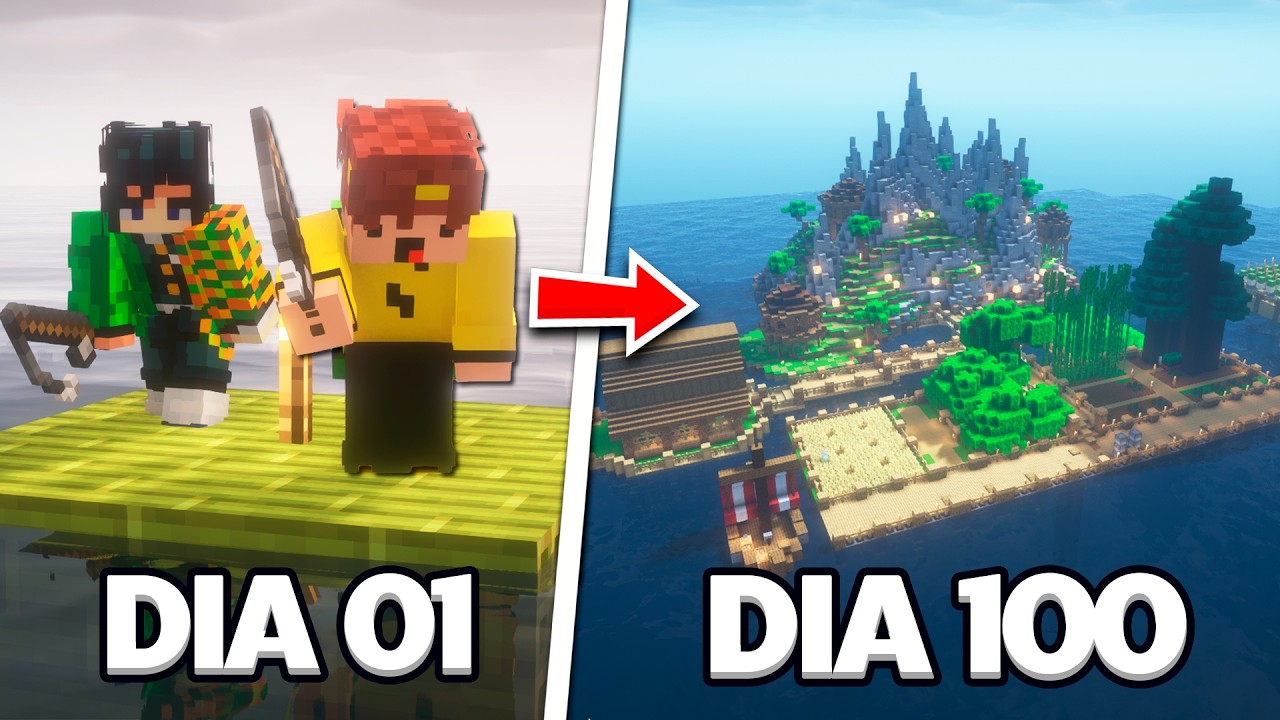 ¡Sobreviví 100 Días En Duo En Una Balsa En Minecraft Hardcore!