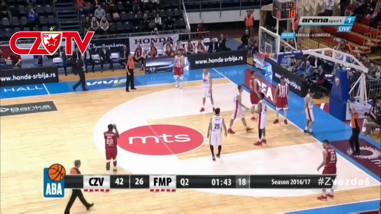 Igrač utakmice : Dangubić | KK Crvena zvezda mts : FMP,Aba liga 12 Kolo