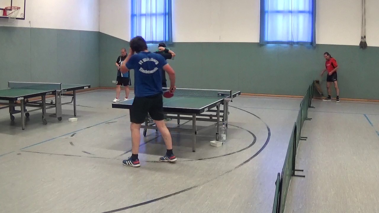 Mueller FT Wuerzburg vs Bernd Meyer Schwabach Bavarian Race 20170604 Tischtennis Stativ 2