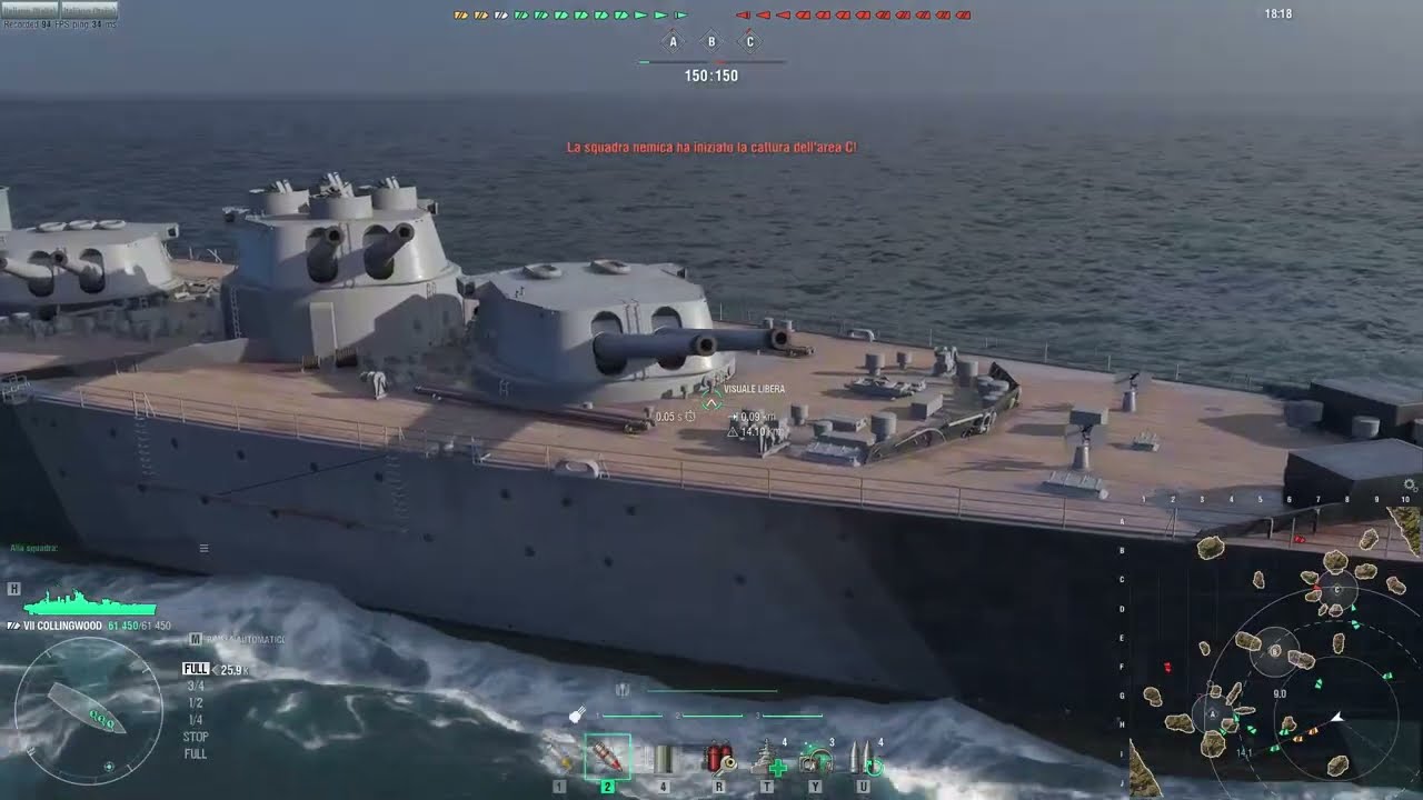 Collingwood World of Warships Gameplay