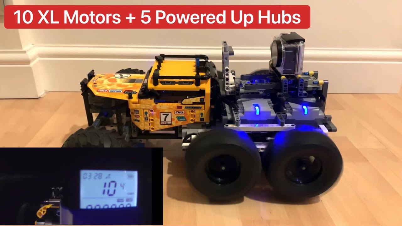 Extremely Powerful RC MOC Lego Technic Car Project! 10 XL Motors + 5 Powered Up Hubs! Outdoor Test!