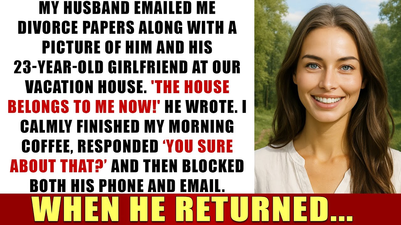 Husband Sent Me Divorce Papers & A Photo With His 23-Year-Old Lover In Our Vacation House. So I...
