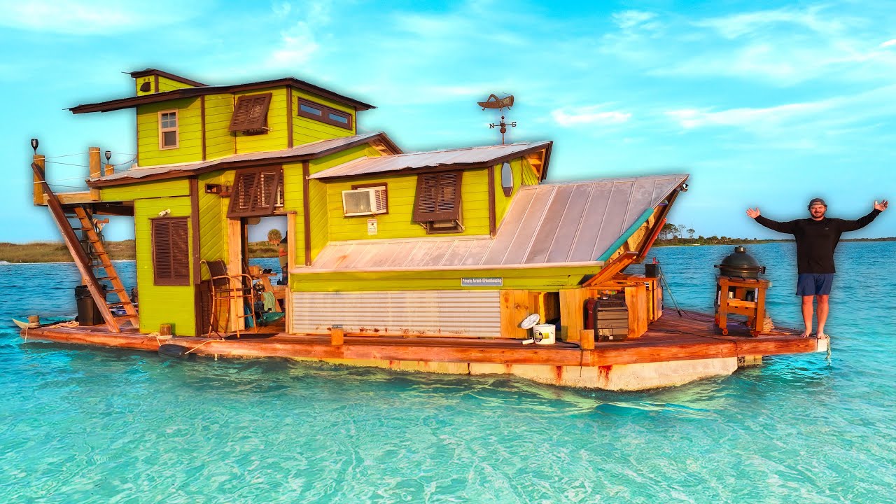 Camping On A Floating Tiny House In The Ocean! (3 days off grid)