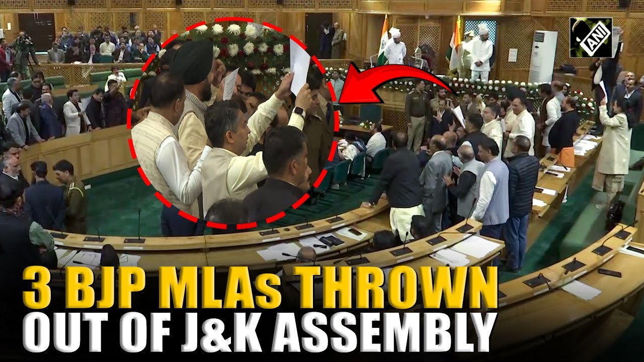 3 BJP MLAs thrown out of J&K assembly for creating ruckus as demanding discussion on flood