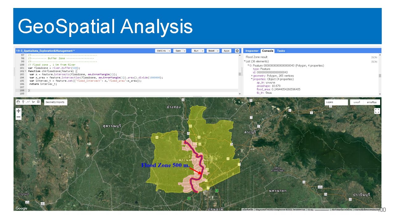 เรียนรู้การใช้ Google Earth Engine Lab 18: GeoSpatial Analysis