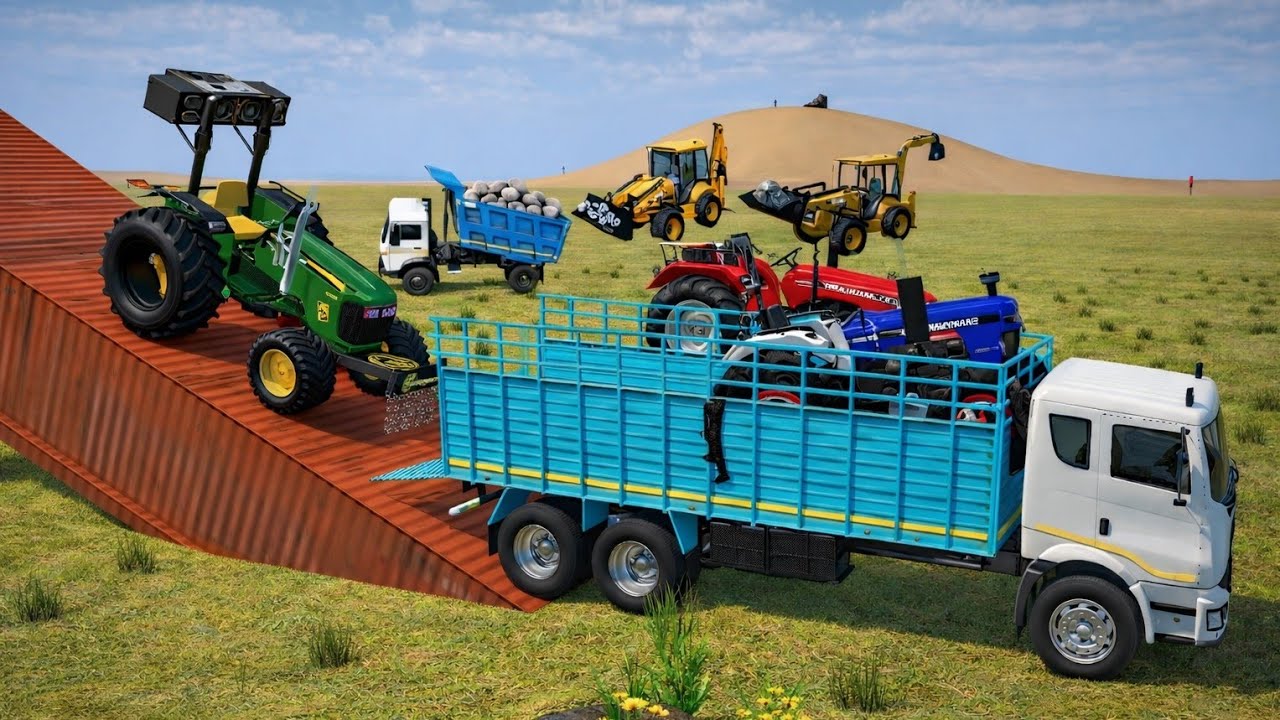 New Tractor transport by truck 🚚  Indian vehicle simulator 3D Android game play |