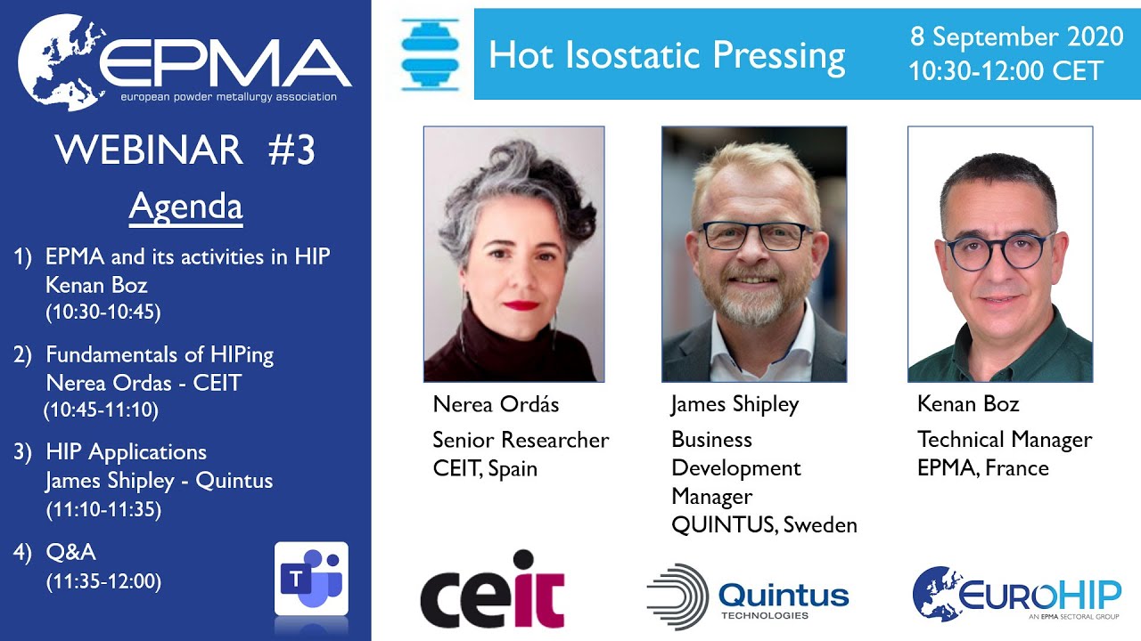 EPMA Hot Isostatic Pressing Webinar 2020