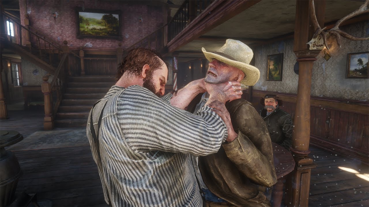 Red Dead Redemption 2 PC 60FPS - Saloon Fights Vol.15 (Euphoria Physics)