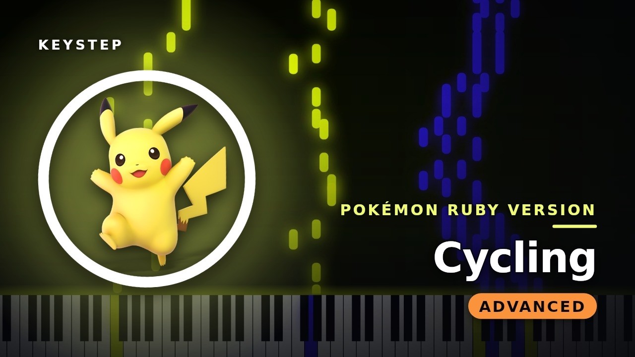 Cycling (Four Hands) - Pokémon Ruby Version & Pokémon Sapphire Version - Intermediate Piano Tutorial