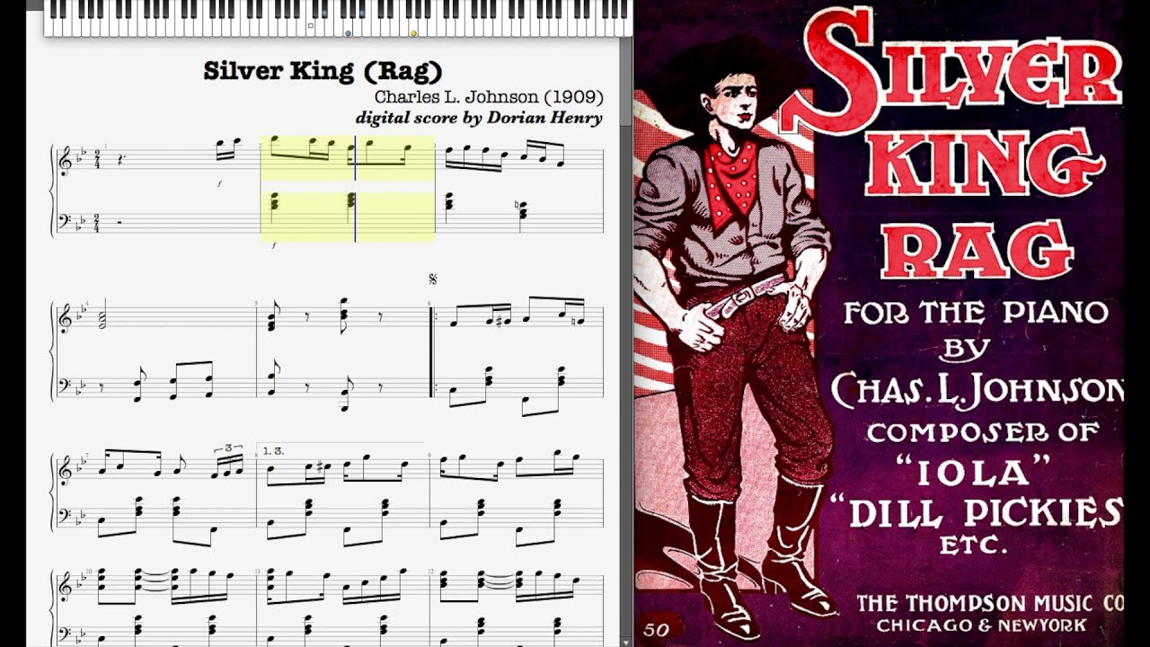 Silver King Rag by Charles L. Johnson (1909, Ragtime piano)