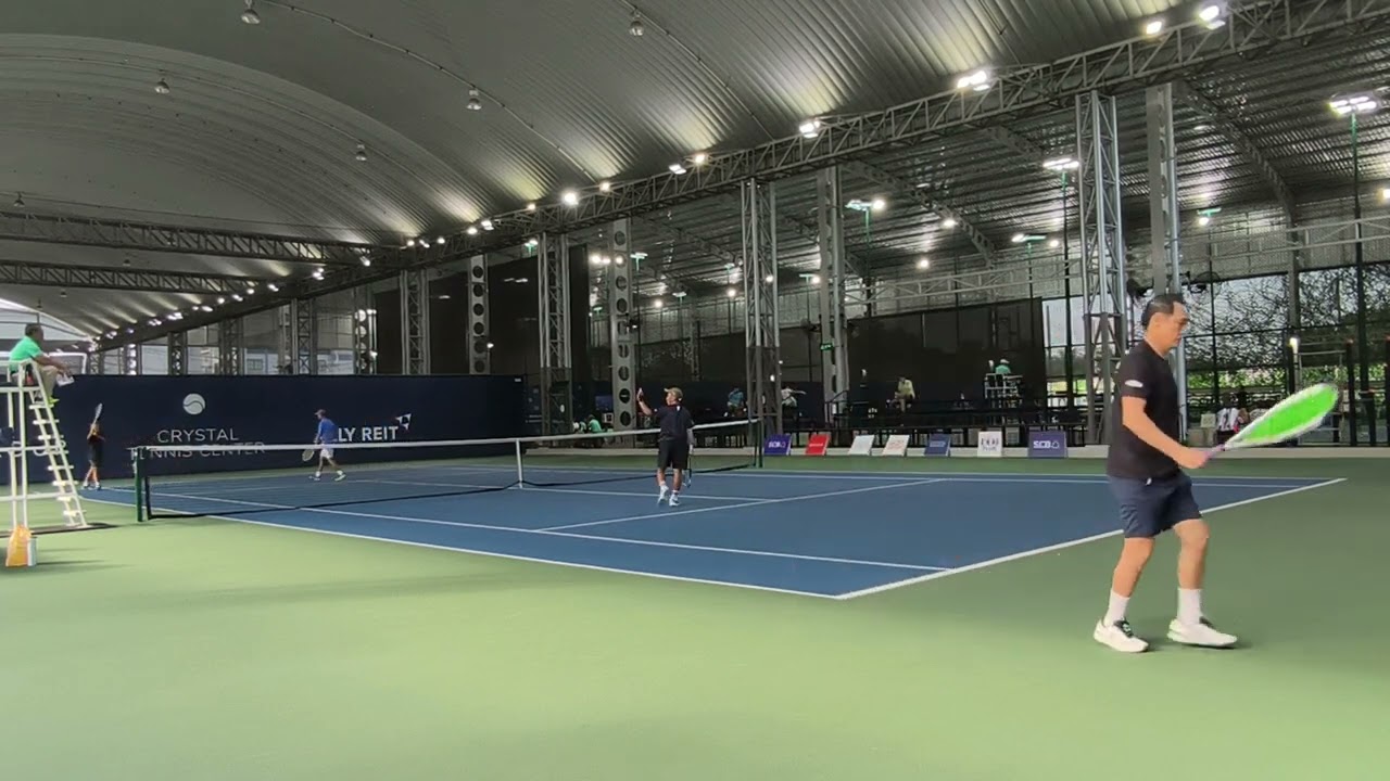 เทนนิสชิงแชมป์ปทท.รุ่น60ปี QF ธนกฤต(กู้)-กิตติ VS นพปฎล-รังสรรค์ Crystal Tennis Center Score3:8