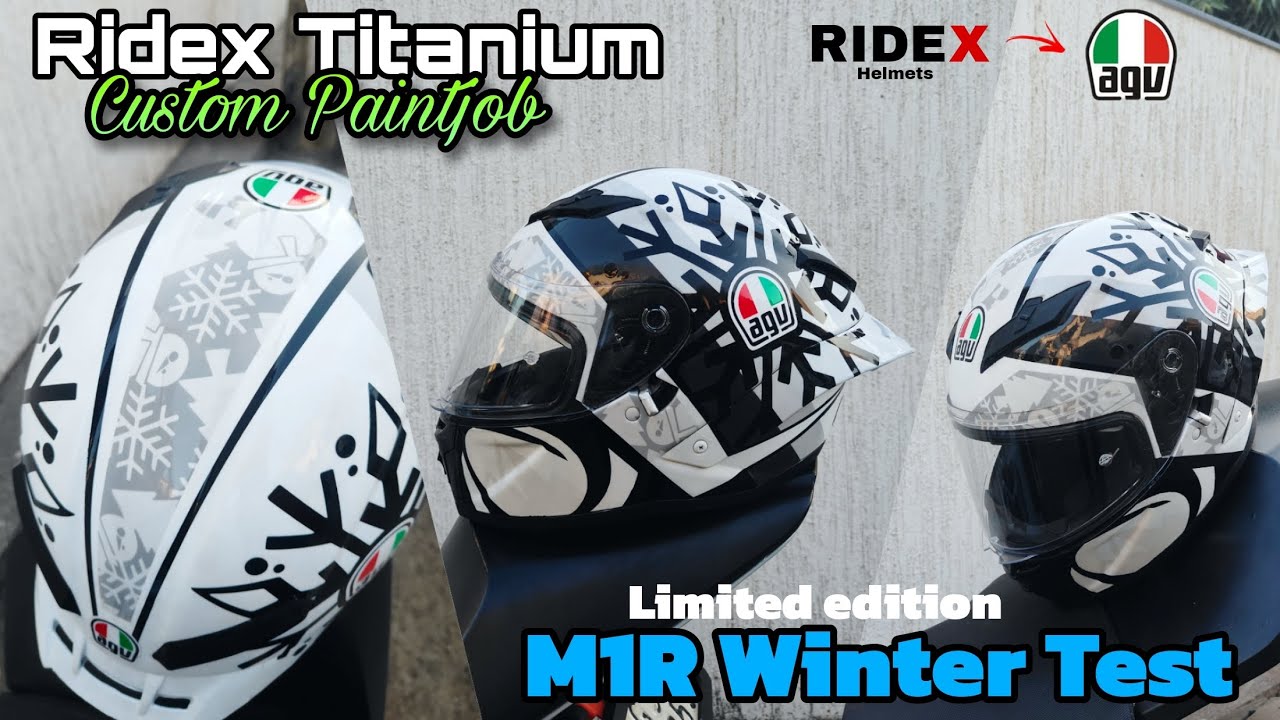 Custom helmet painting Ridex Titanium to Agv Pista Winter Test  | GJ 05 | Airbrush painting |