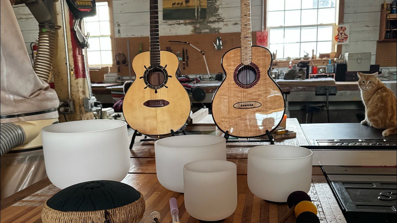 Sound healing meets handcrafted guitars… inside a former monastery. 🎸✨