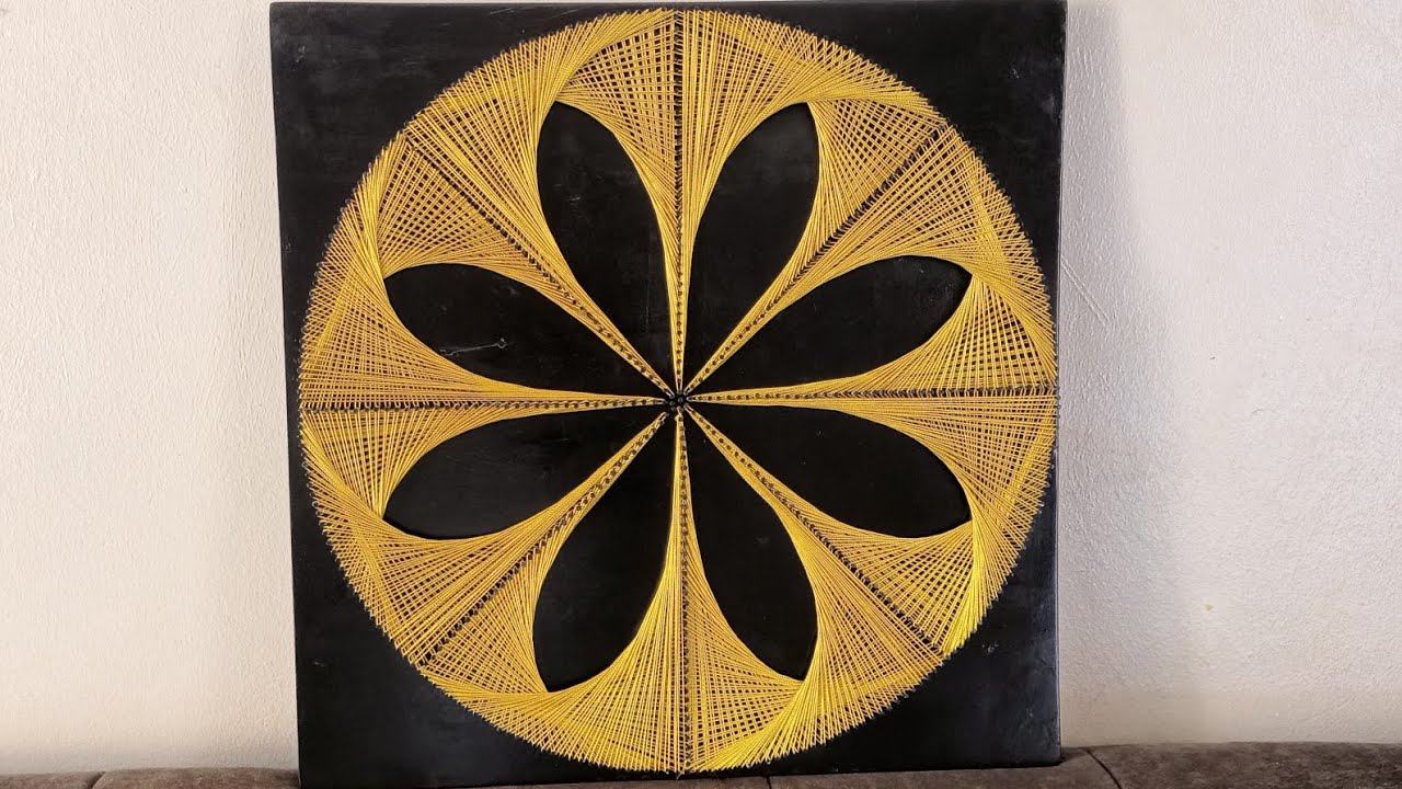 Flower nail and string art. DIY tutorial. 