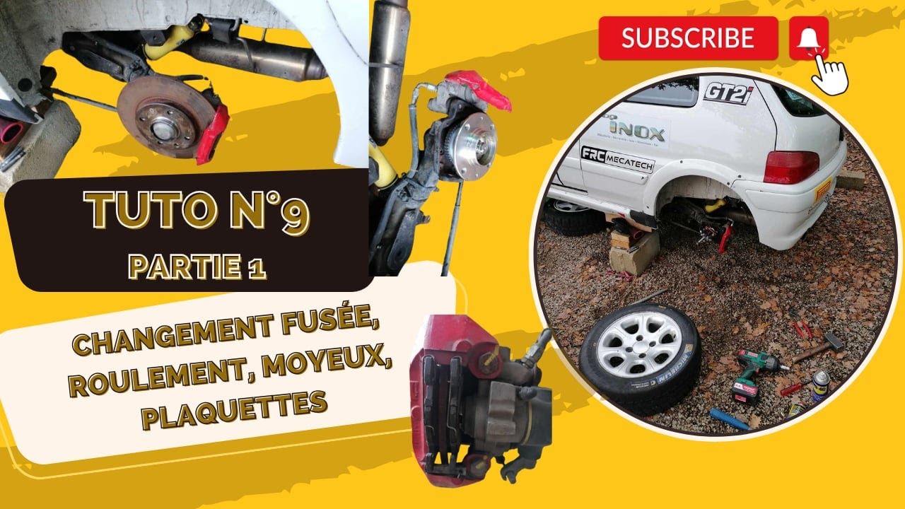 Comment changer Roulement arrière, Moyeux, Fusée, plaquette Train arrière PSA, Peugeot 106, Saxo, Ax
