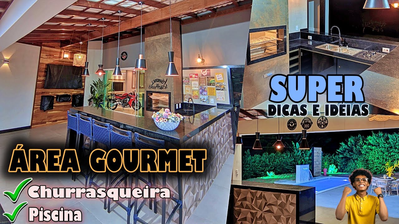 AREA GOURMET COM CHURRASQUEIRA E PISCINA. TOUR COMPLETO PELA NOSSA ÁREA EXTERNA, SUPER DICAS!!