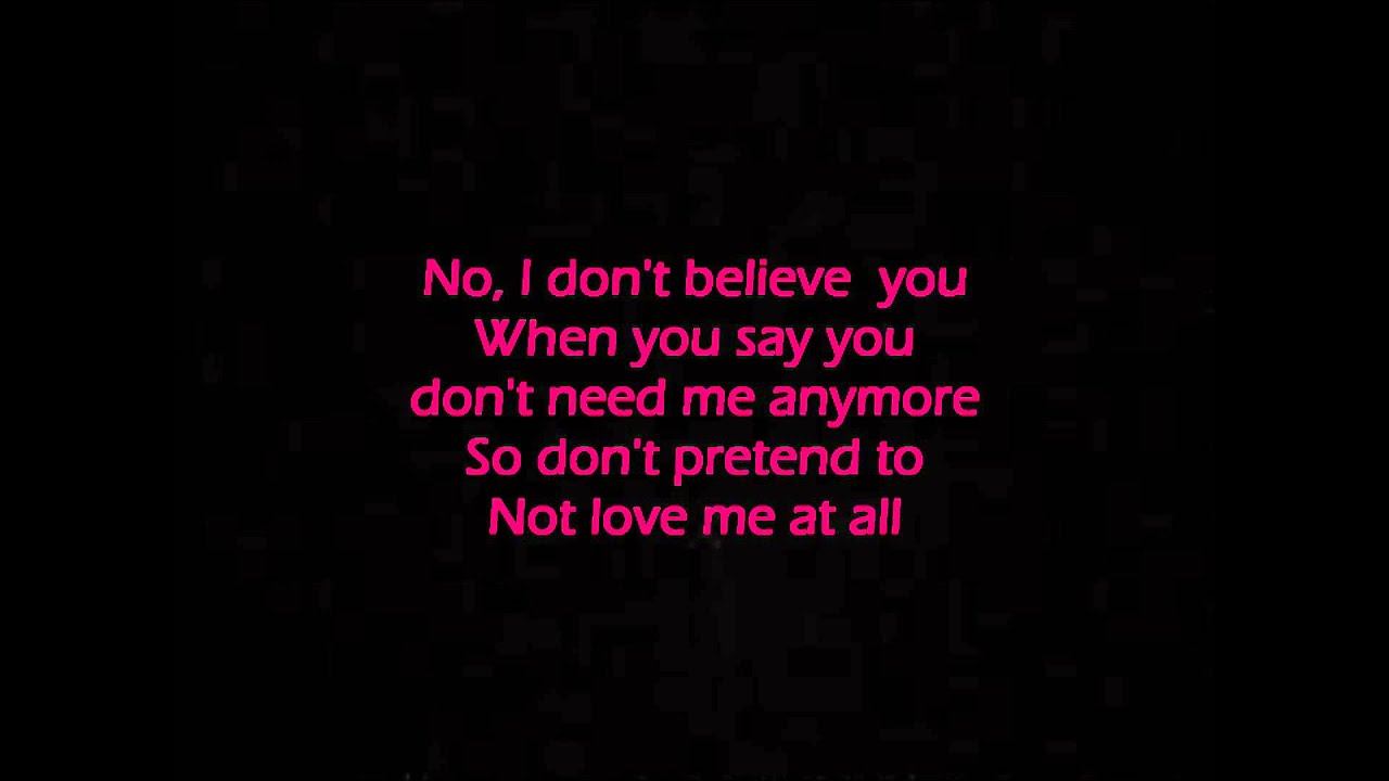 Pink I Don't Believe You lyrics