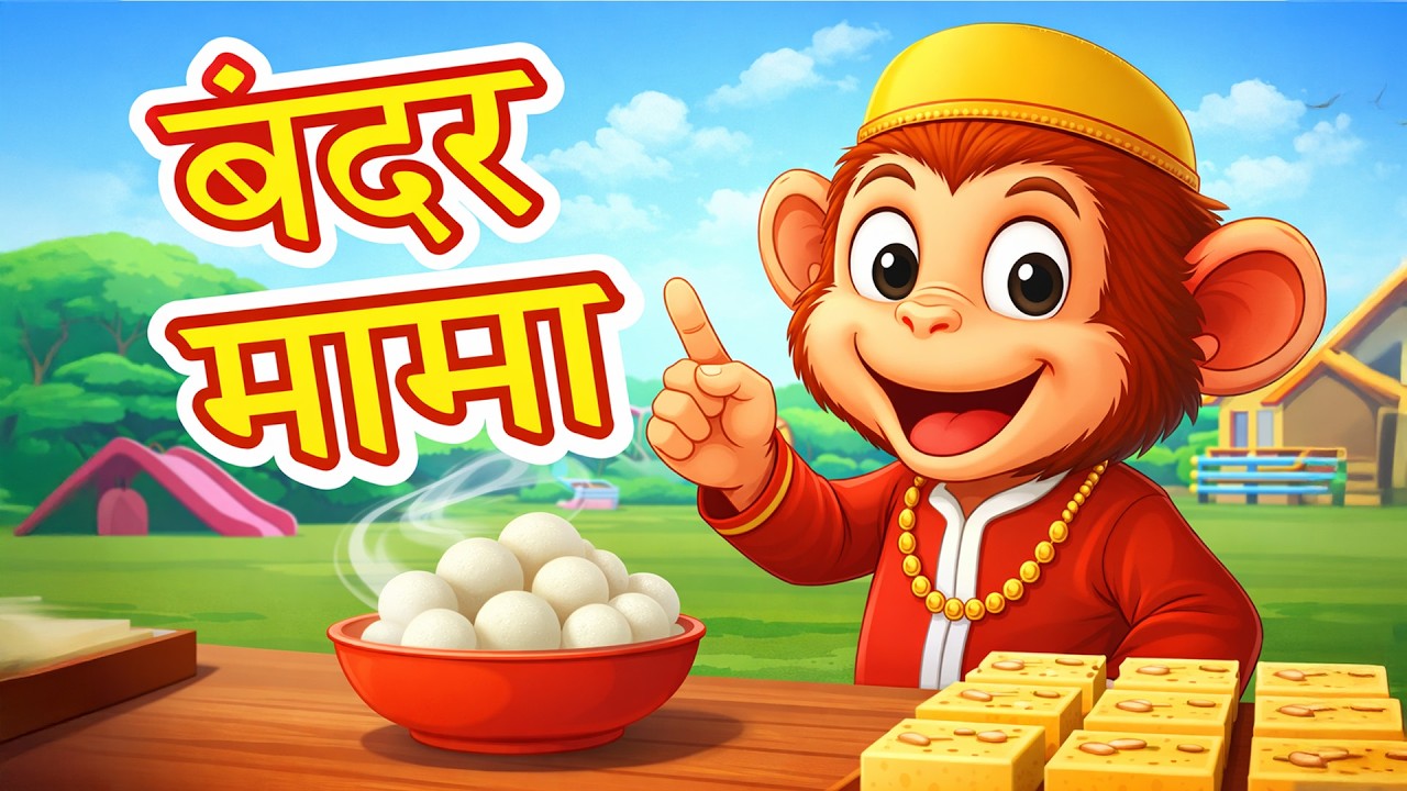 Bandar Mama Pahan Pajama | बंदर मामा | Kids Rhymes | Hindi Rhymes | Hindi Kids Poem | Kids Cartoon