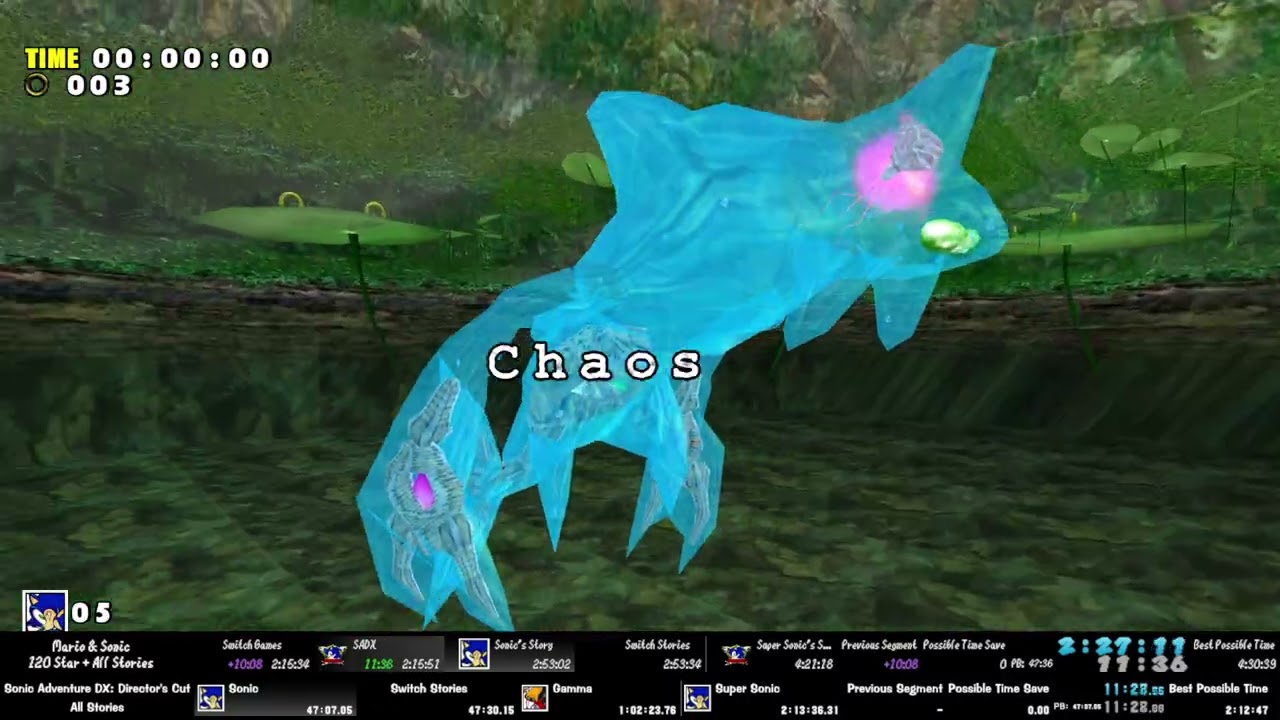 SADX All Stories Speedrun in 2:06:55.33 IGT / 2:08:49.93 RTA