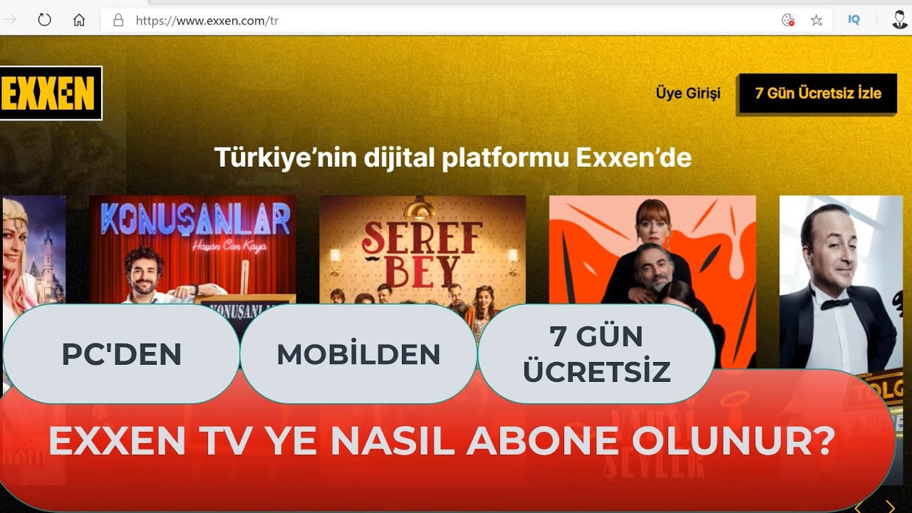 EXXEN COM 'A NASIL &Uuml;YE OLUNUR ? EXXEN TV 7 G&Uuml;N &Uuml;CRETSİZ &Uuml;YELİK! ACUN EXEN ! #EXXENTV