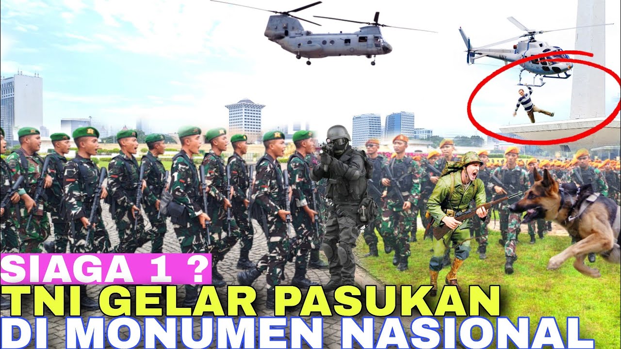 TNI SIAGA 1!TNI KEMBALI GELAR PASUKAN DI MONAS-MONUMEN NASIONAL
