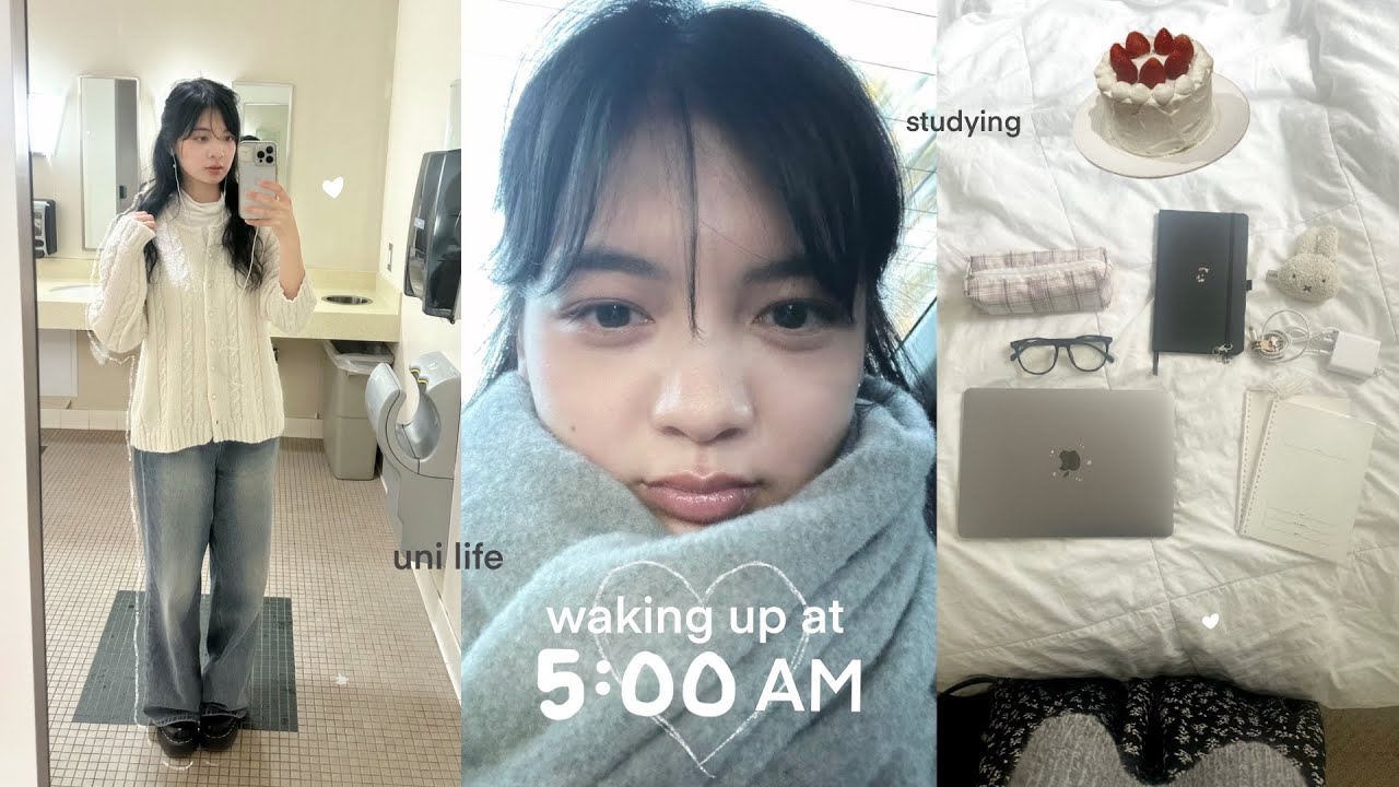waking up at 5 am for uni: productive student days, celebrating my birthday & study vlog