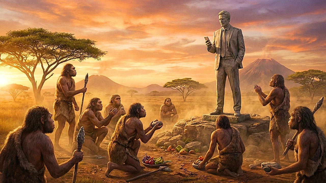 Life 4.1 Million Years Ago | Worshiping the Statue of a Modern Man