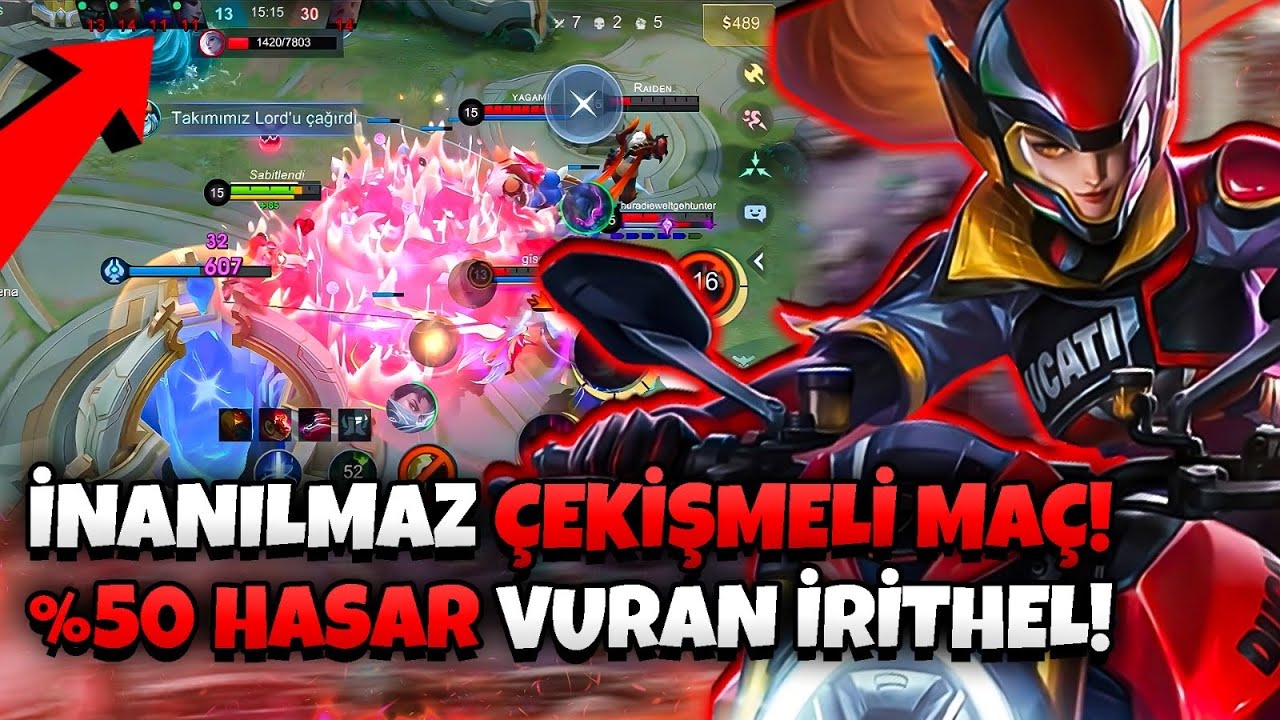 10/10 AKSİYON DOLU İNANILMAZ ÇEKİŞMELİ MAÇ! | %50 HASAR VURAN İRİTHEL GÜCÜ! - Mobile Legends