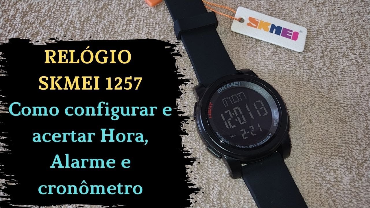 Relogio Skmei 1257 - Como configurar e acertar a hora, alarme e cronometro